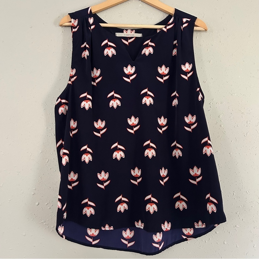 41 Hawthorn Navy Floral Sleeveless Blouse